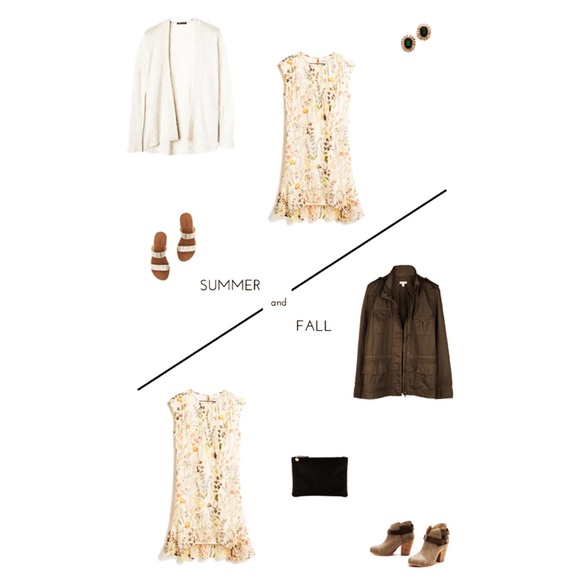 New Madewell Silk Gardengate Dress in Natural - Picture 16 of 16